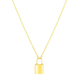 14k Yellow Gold Padlock Necklace