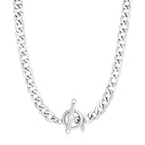 Sterling Silver Polished Wide Link Toggle Necklace