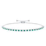 Certified Lab Grown Diamond and Emerald Bolo Bracelet For Wedding