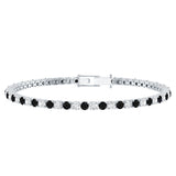 Prong Set Certified Lab Grown Black and White Diamond Tennis Bracelet