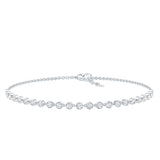Certified Lab Grown Bezel Set Diamond Eternity Chain Bracelet