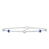 Lab Grown Bezel Set Diamond Evil Eye Bracelet