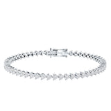 Lab Grown Diamond Heart Tennis Bracelet for Wedding