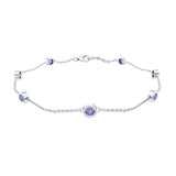 Certified Natural Tanzanite Chain Bracelet for Her