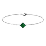 0.36 Carat Princess Cut Real Emerald Birthstone Bracelet with Certificate