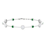 Genuine Emerald and Diamond Station Bracelet with Certificate