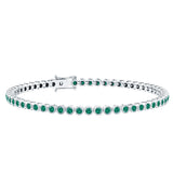 Bezel Set Lab Created Emerald Tennis Bracelet for Women