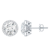 Round Halo Lab Grown Diamond Earring For Women