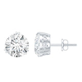Certified 4 Carat Round Diamond Studs with Screw Back