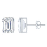 Emerald Cut Lab Created Diamond Stud Earrings