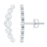 Natural Diamond Climber Earrings with Screw Back