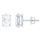 0.8 Carat Oval Shaped Lab Grown Diamond Solitaire Stud Earrings