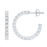 Lab Grown Diamond Hoop Earrings with Screw Back