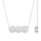 Certified Lab Grown Diamond 3 Stone Necklace For Her