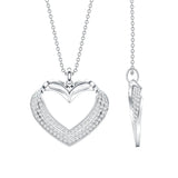 Pave Set Lab Grown Diamond Heart Necklace For Women