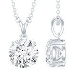 Certified Brilliant Cut Lab Grown 2 Carat Diamond Solitaire Necklace