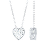 Bezel Set 2 Carat Lab Grown Diamond Heart Locket Necklace for Women