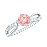 1 CT Lab Grown Pink Diamond Infinity Engagement Ring with IGI Certificate