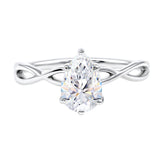 Lab Grown Diamond Pear Engagement Ring with Infinity Band