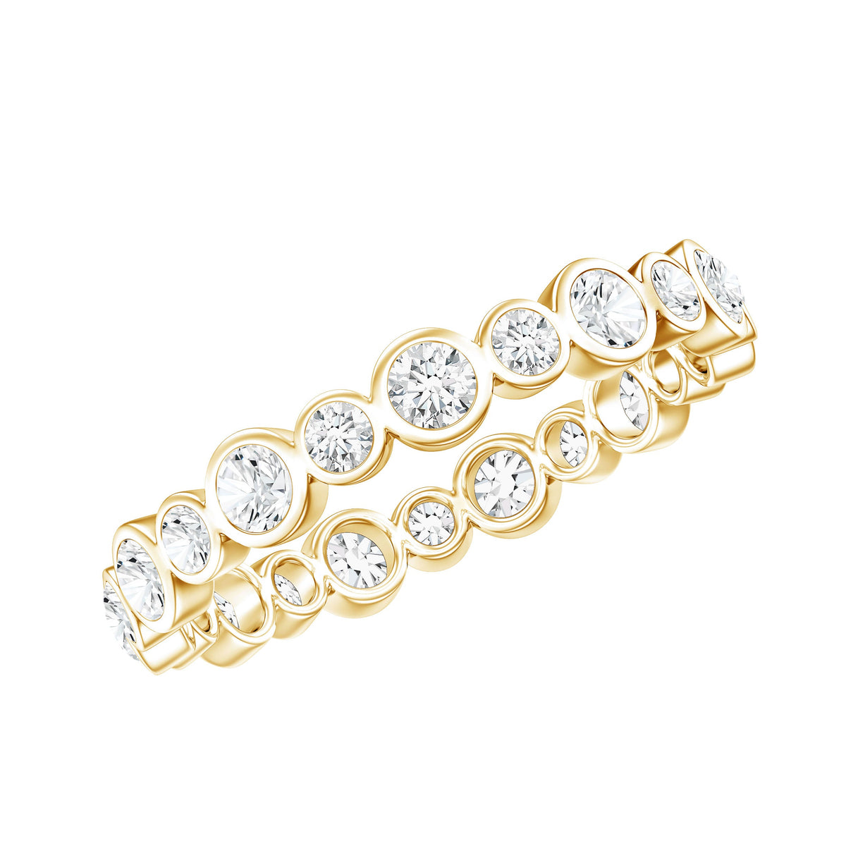 Round Cut Lab Grown Diamond Bezel Set Eternity Band