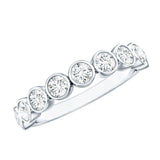 Bezel Set Lab Grown Diamond Semi Eternity Ring for Women