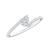 Pear Cut Lab Grown Diamond Bypass Promise Ring