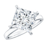 Solitaire 5 Carat Princess Cut Lab Grown Diamond Huge Engagement Ring with IGI Certificate