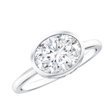Bezel Set Lab Grown Diamond East West Engagement Ring